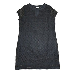 Women Isaac Mizrahi Black Lace Over Lay Dress 1X